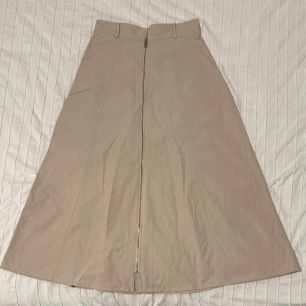 Long Tan Women's Skirt with Pockets